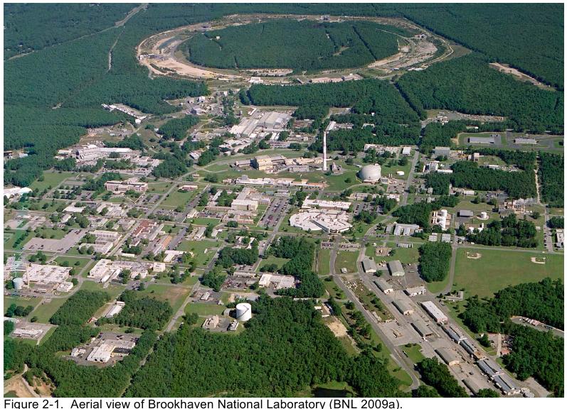 Aerial view of Brookhaven National Laboratory (NIOSH, 2009)